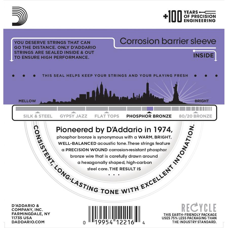 D'Addario EJ26 011/052 custom light phosphor bronze