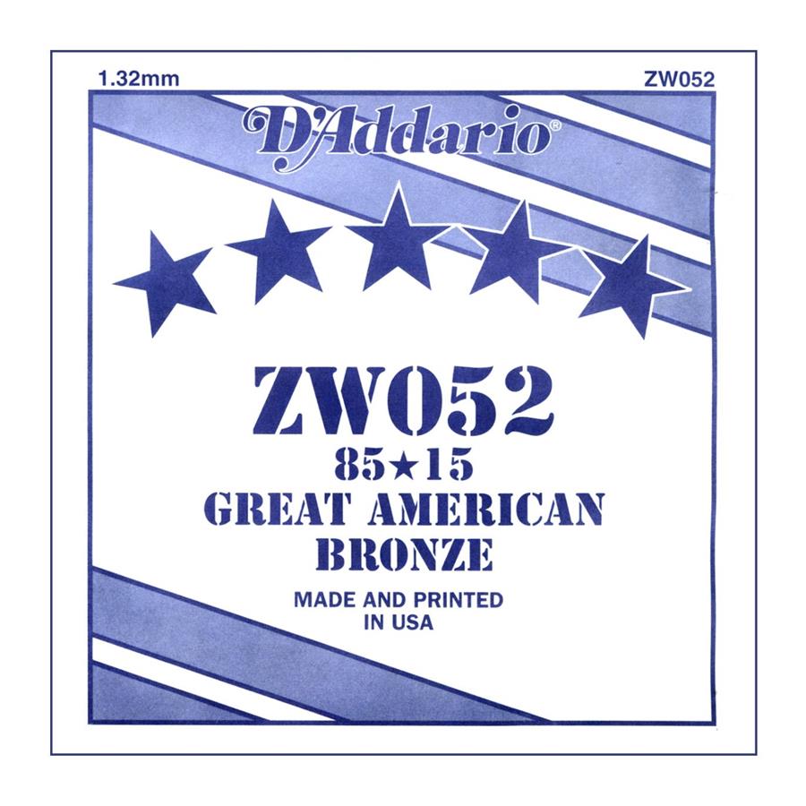 D'Addario ZW052 052 80/15 bronze wound ricambio corda