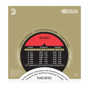 D'Addario EJ45C pro artè silver composites