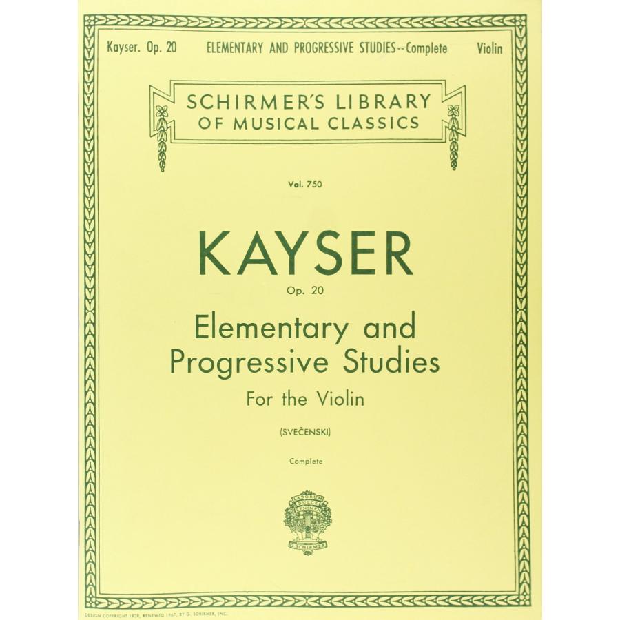 Heinrich Ernst Kayser 36 Elementary & Progressive Studies, Op. 20