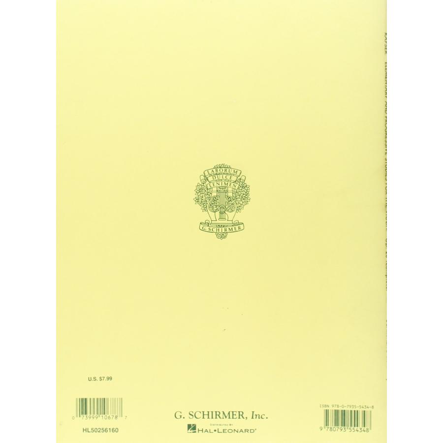 Heinrich Ernst Kayser 36 Elementary & Progressive Studies, Op. 20
