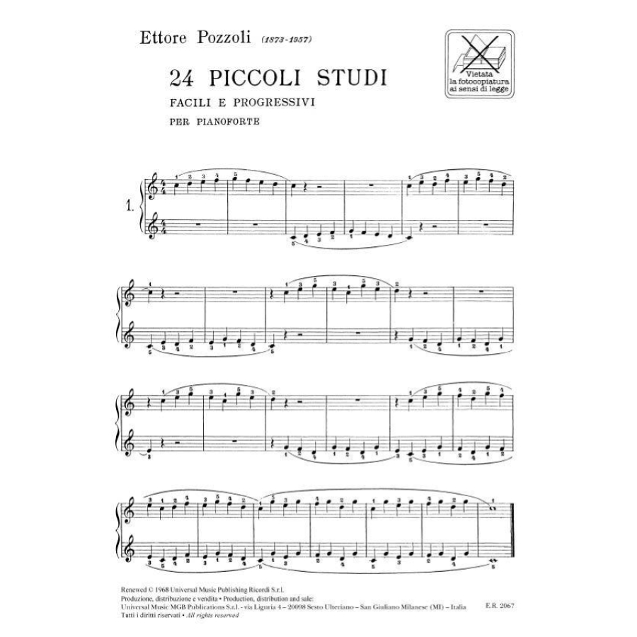 Ettore Pozzoli 24 Piccoli Studi Facili E Progressivi