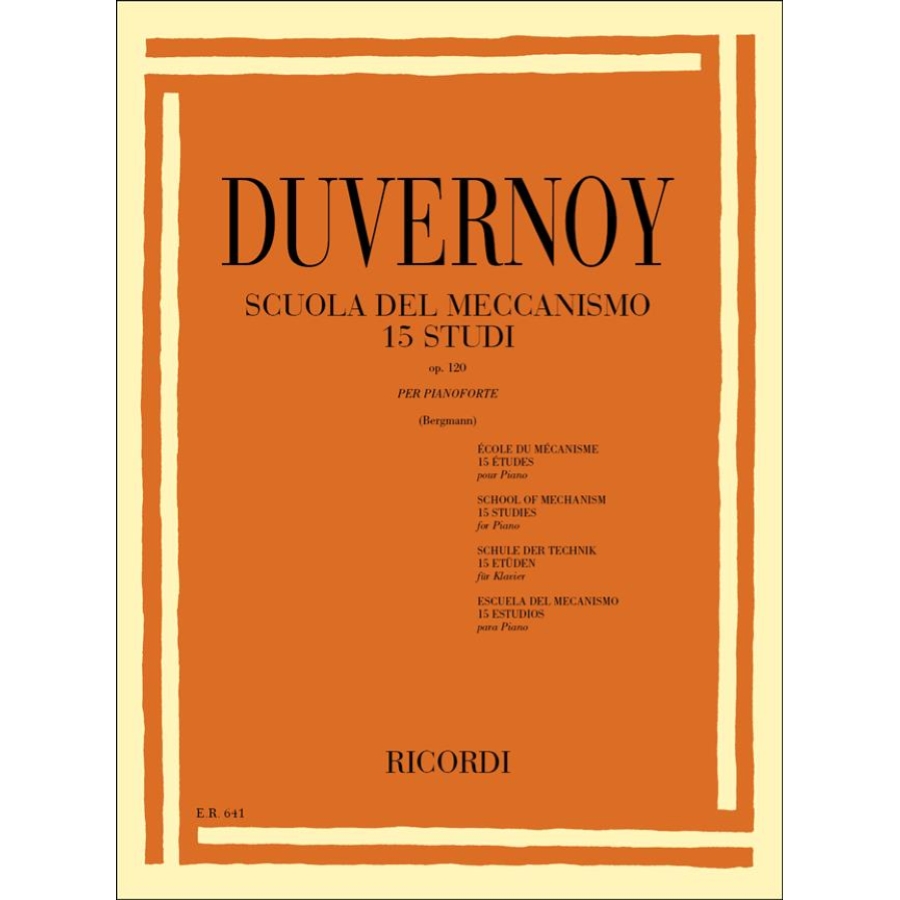 DUVERNOY SCUOLA DEL MECCANISMO OP.120 15 STUDI PER PIANOFORTE