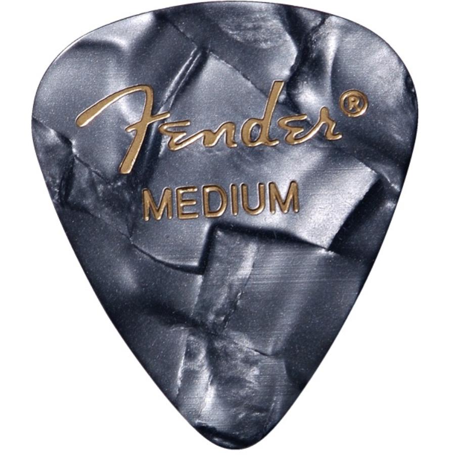 FENDER premium celluloid 351 shape picks medium black moto plettro