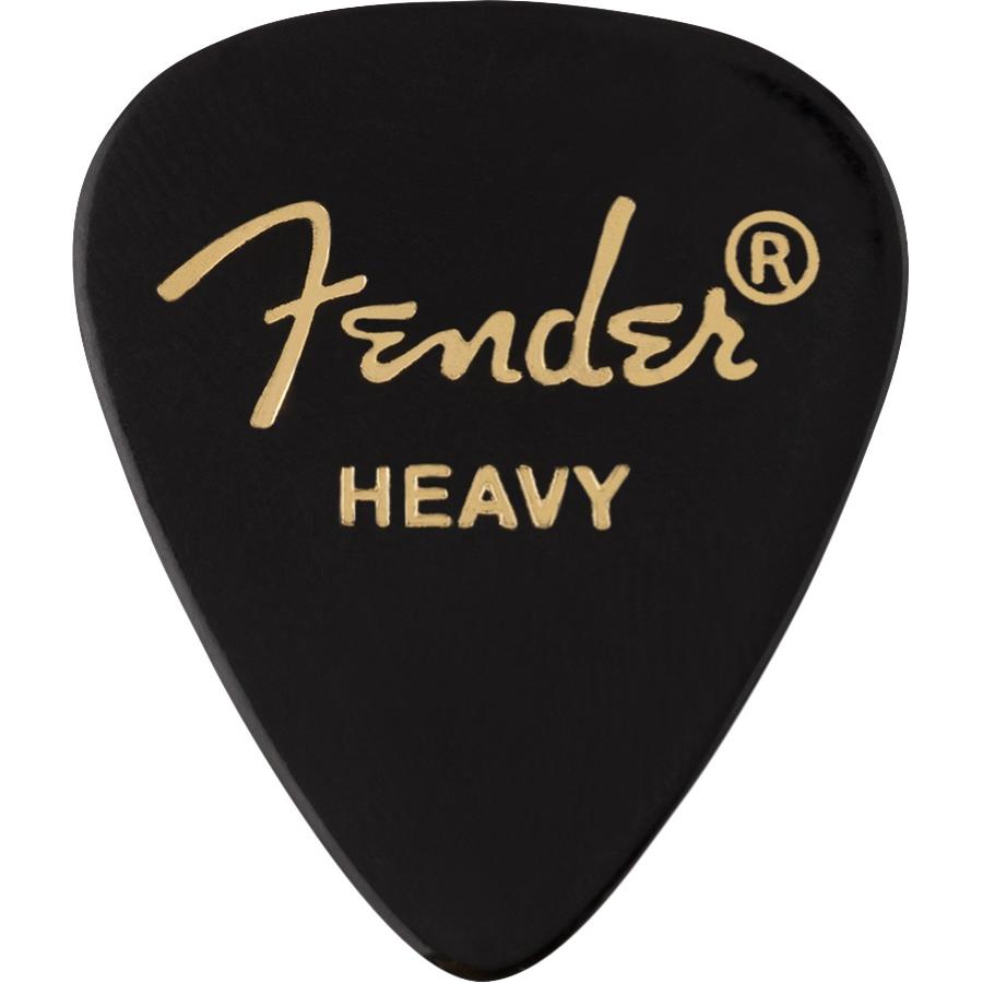 FENDER classic celluloid black 351 shape heavy plettro