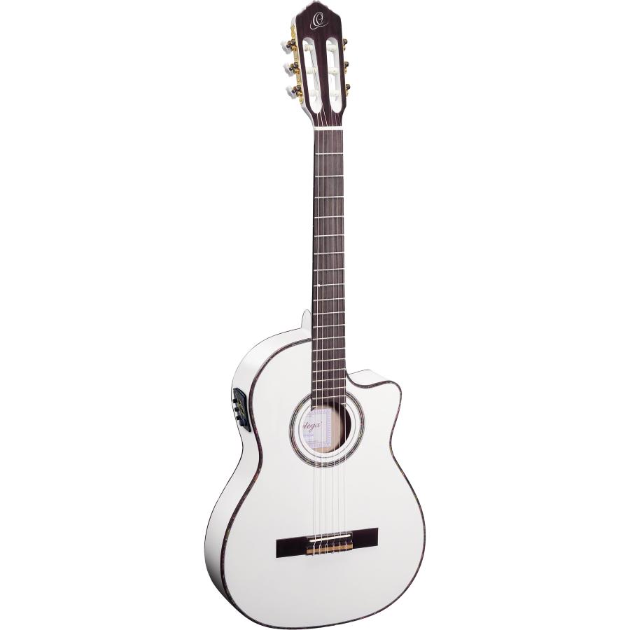 ORTEGA RCE145WH chitarra elettroacustica corde nylon