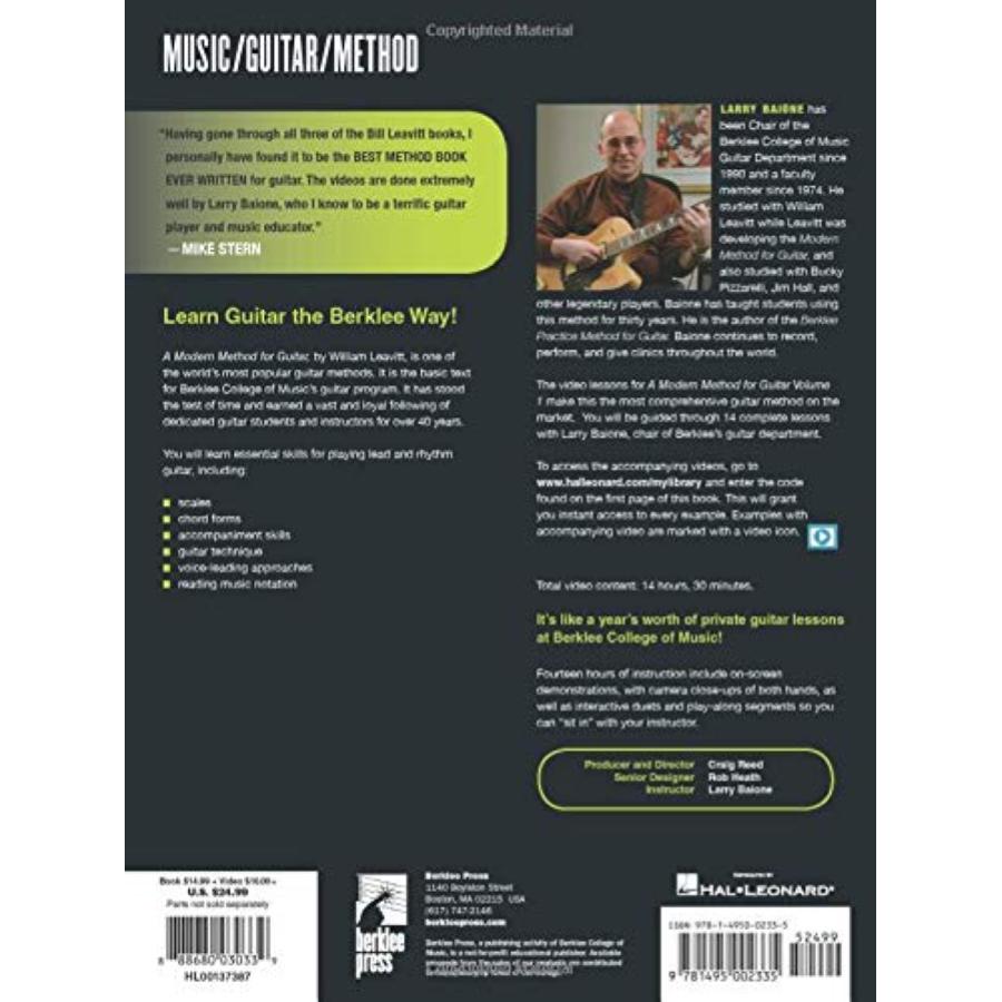 Leavitt A Modern Method For Guitar Vol. 1