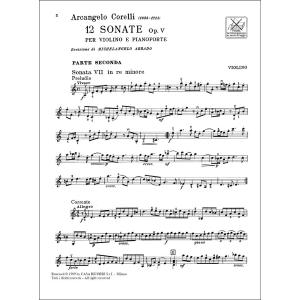 Arcangelo Corelli 12 Sonate Per Violino E Basso Op. V