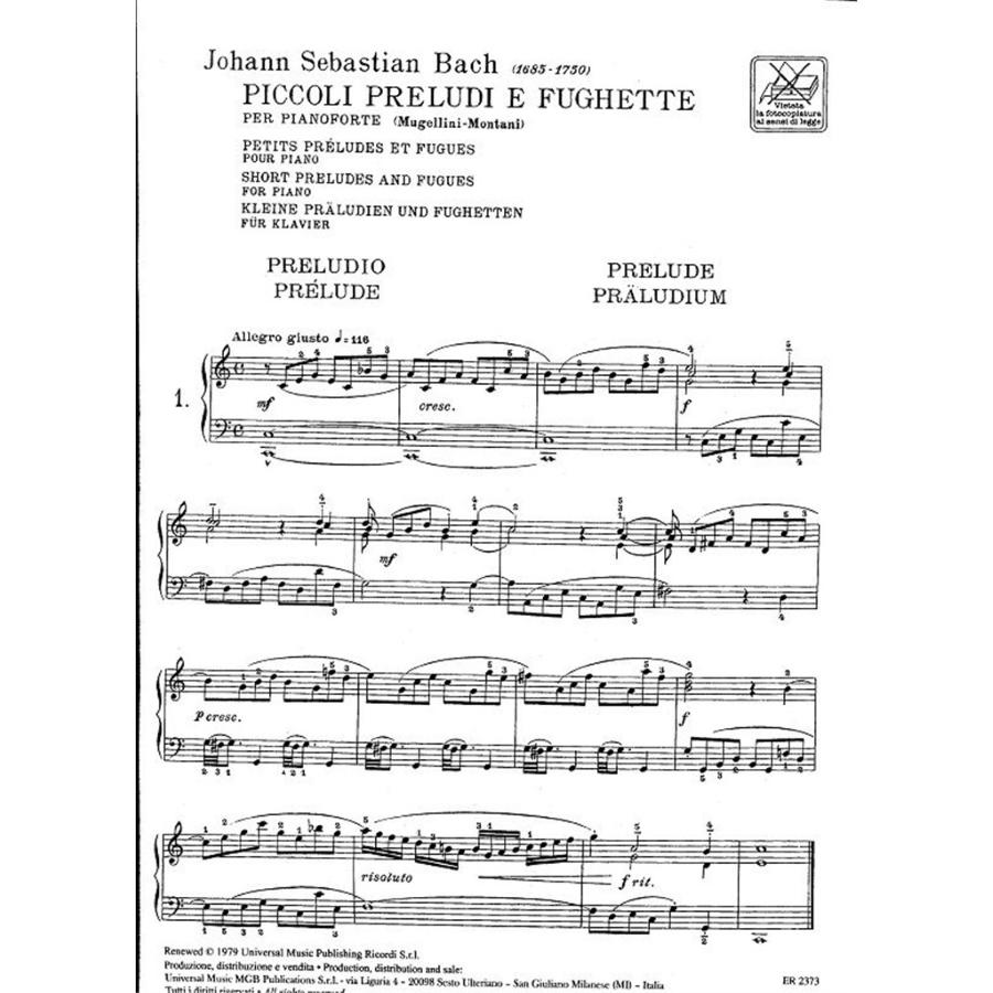 Johann Sebastian Bach Piccoli Preludi E Fughette