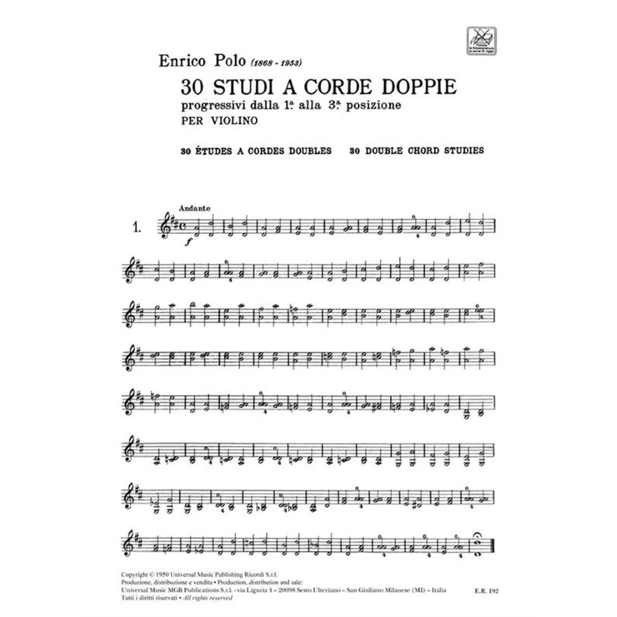 Enrico Polo 30 Studi a corde doppie