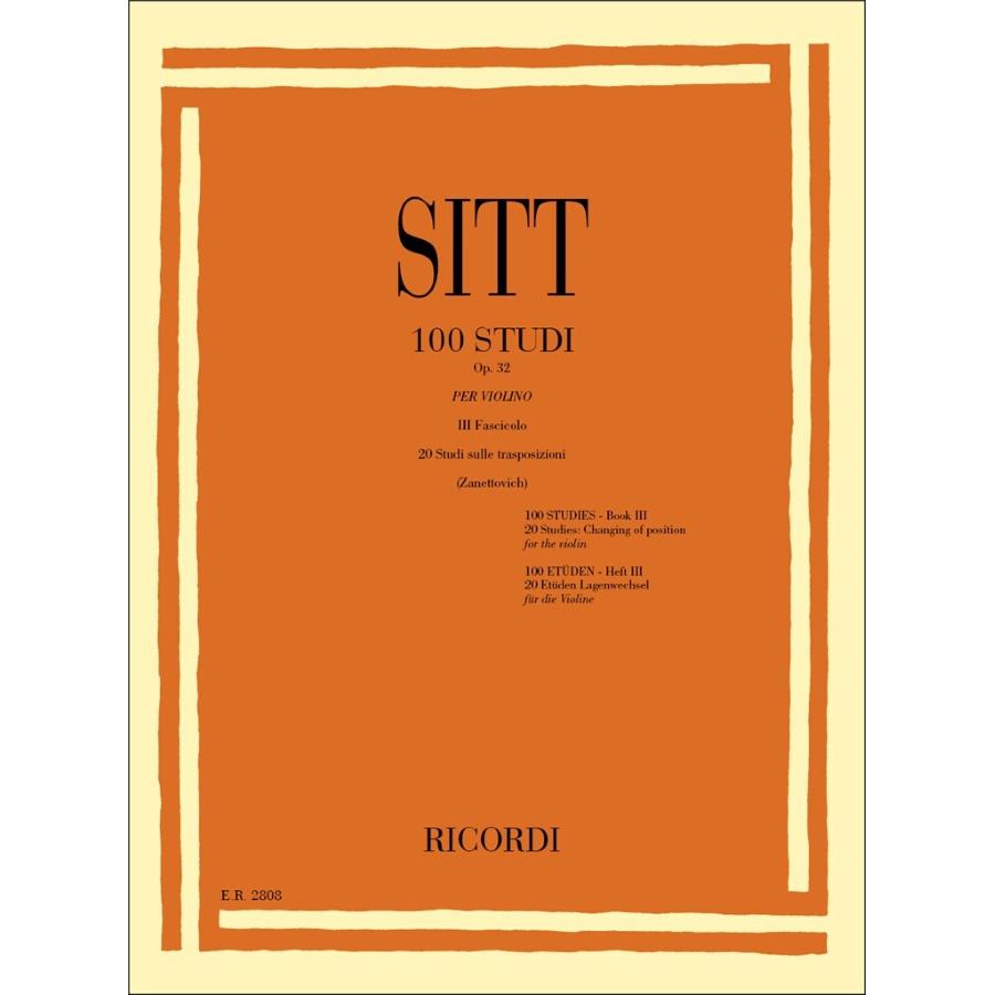 Hans Sitt 100 Studi Op. 32 per Violino - Volume 3