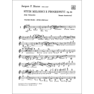 Jacques-Féréol Mazas Studi Melodici E Progressivi Op. 36