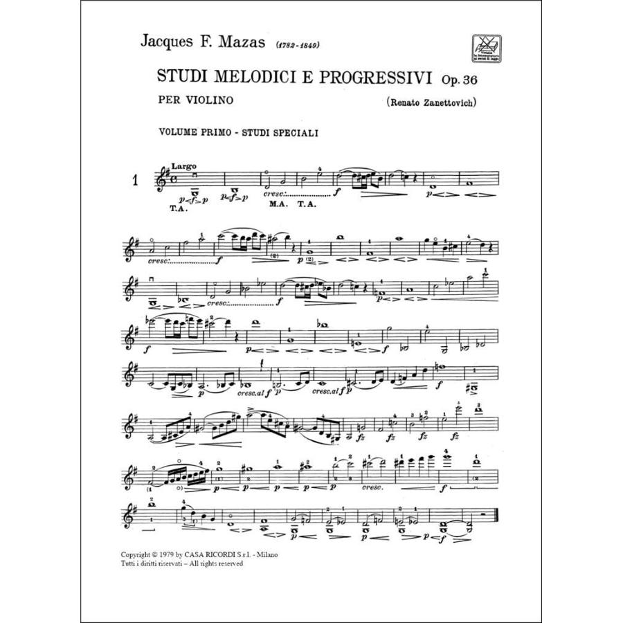 Jacques-Féréol Mazas Studi Melodici E Progressivi Op. 36
