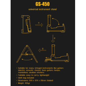 BOSTON GS-450 supporto universale per chitarra pieghevole