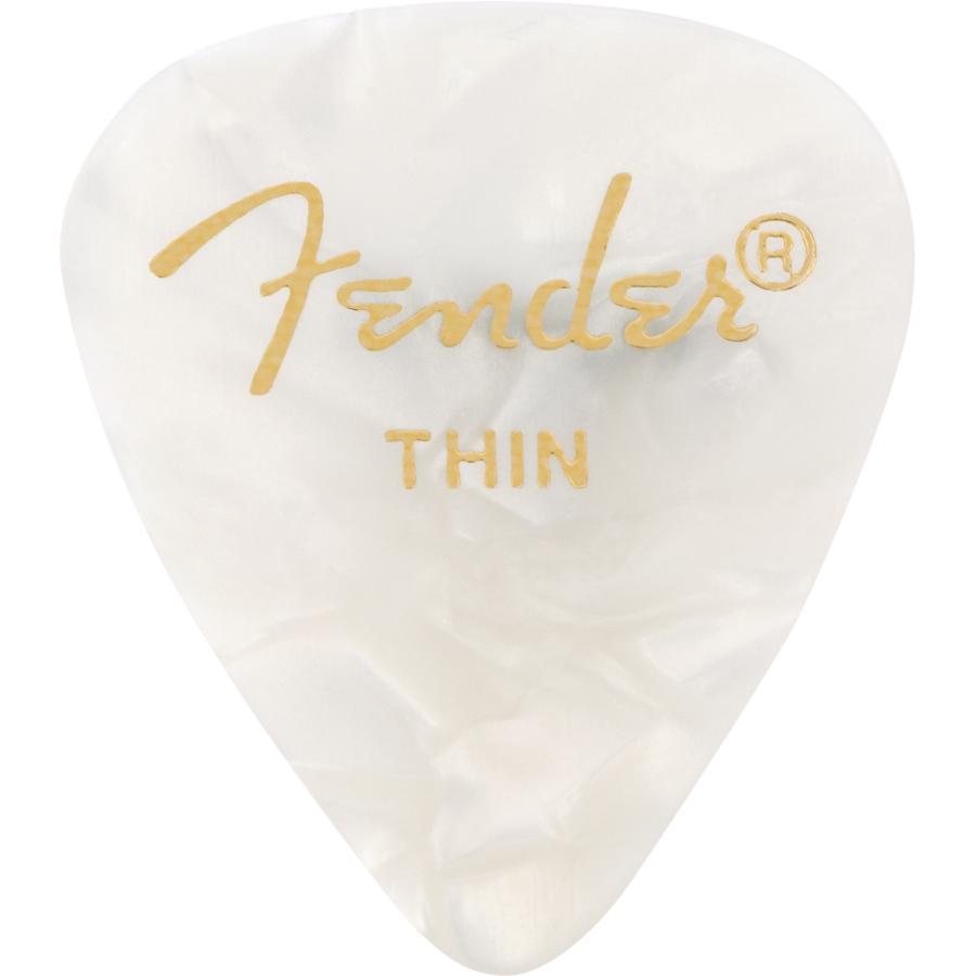 FENDER premium celluloid 351 shape thin white moto plettro