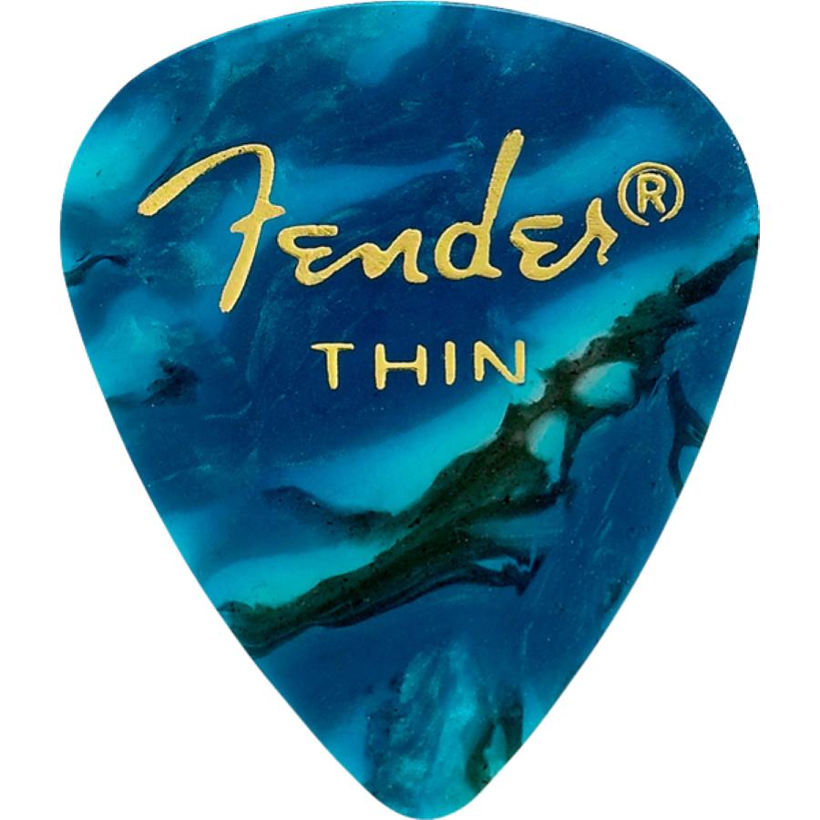 FENDER premium celluloid 351 shape thin ocean turquoise plettro