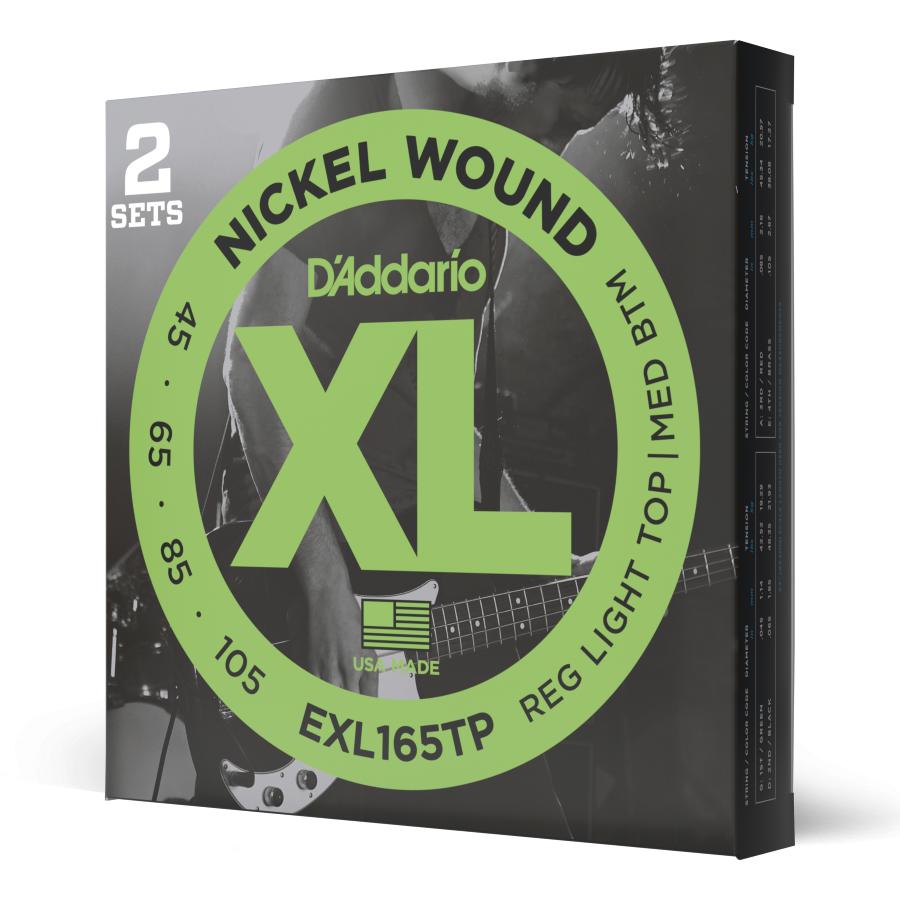 D'Addario EXL165 Nickel Wound Bass Custom Light 45-105 Long Scale