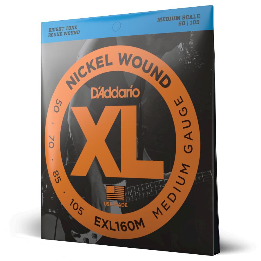 D'Addario EXL160M Nickel Wound Bass Medium 50-105 Medium Scale