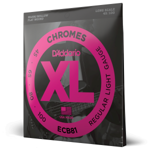 D'Addario ECB81 Bass XL Chromes Light 45-100 Long Scale