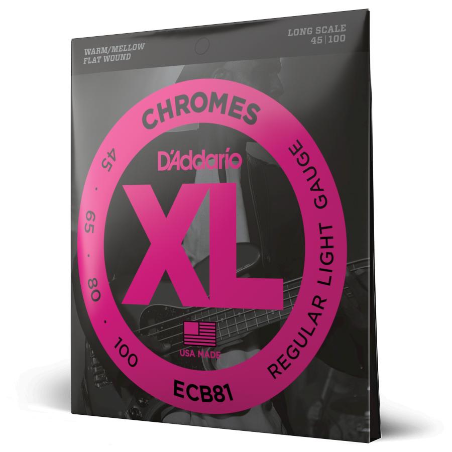 D'Addario ECB81 Bass XL Chromes Light 45-100 Long Scale