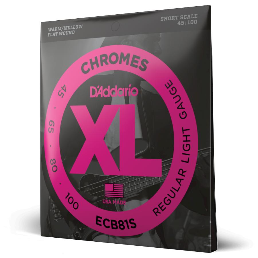 D'Addario ECB81S Chromes Bass Light 45-100 Short Scale