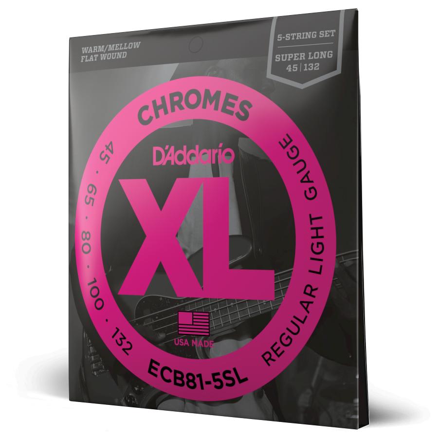 D'Addario XL CHROMES FLAT WOUND ECB81-5SL