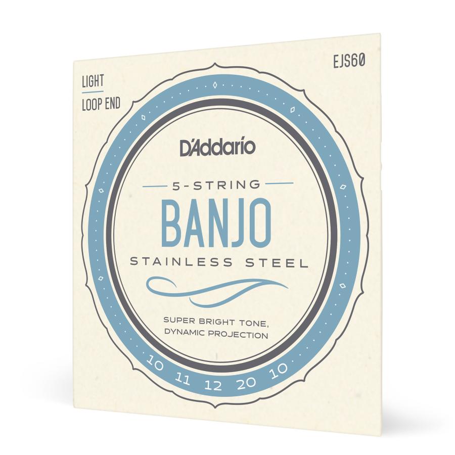 D'Addario EJS60 5-String Banjo Stainless Steel Light 10-20