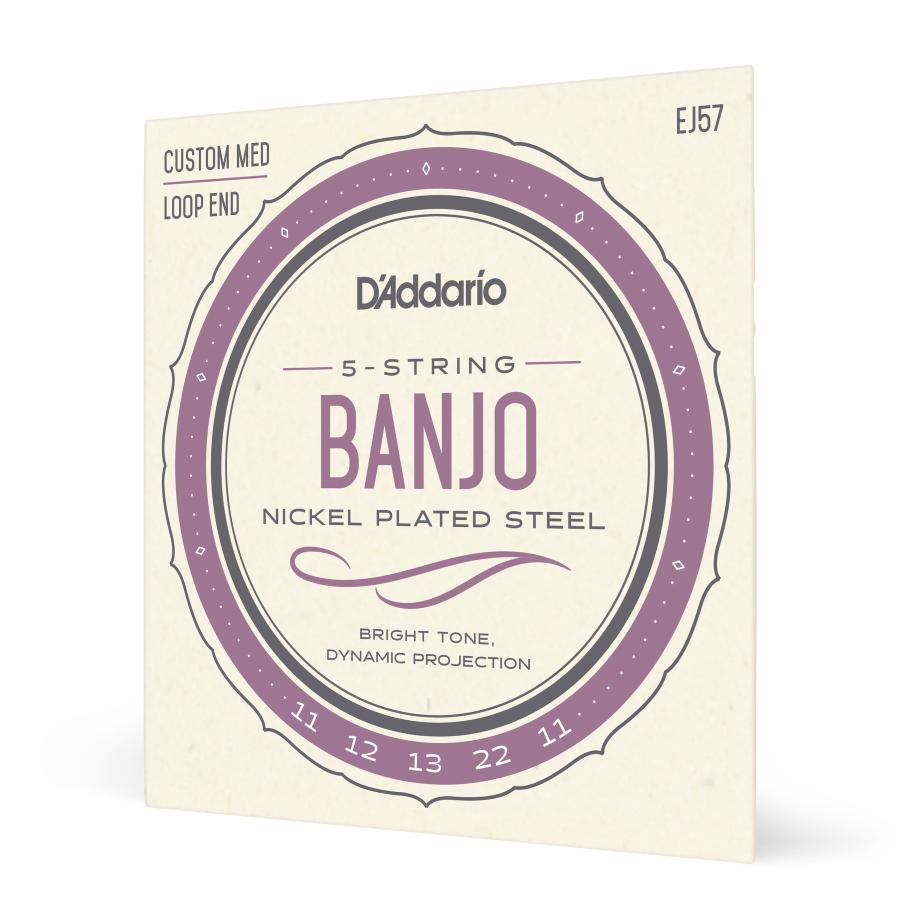 D'Addario EJ57 5-String Banjo Nickel Custom Medium 11-22
