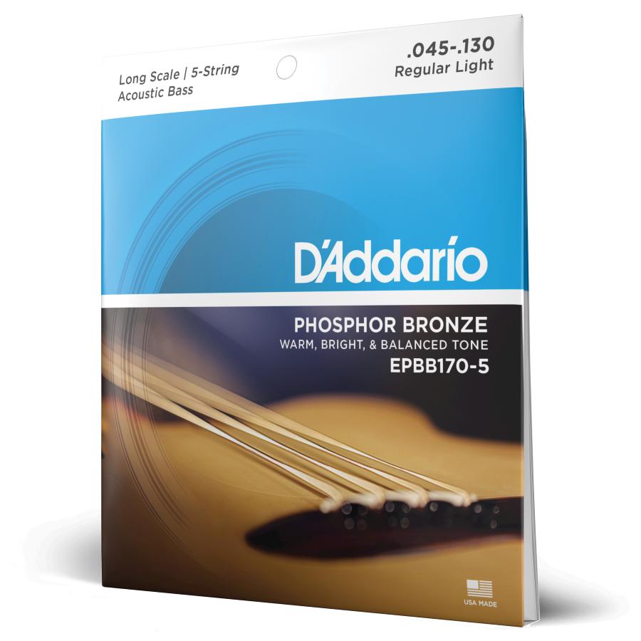 D'Addario EPBB170-5 5-String Acoustic Bass Long Scale 45-130