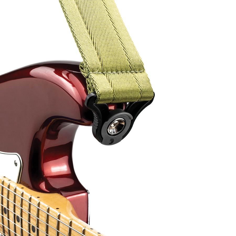 D'Addario Auto Lock Guitar Strap, Moss 50BAL08 Straps_Strap Lock Solutions_Auto Lock Guitar Straps