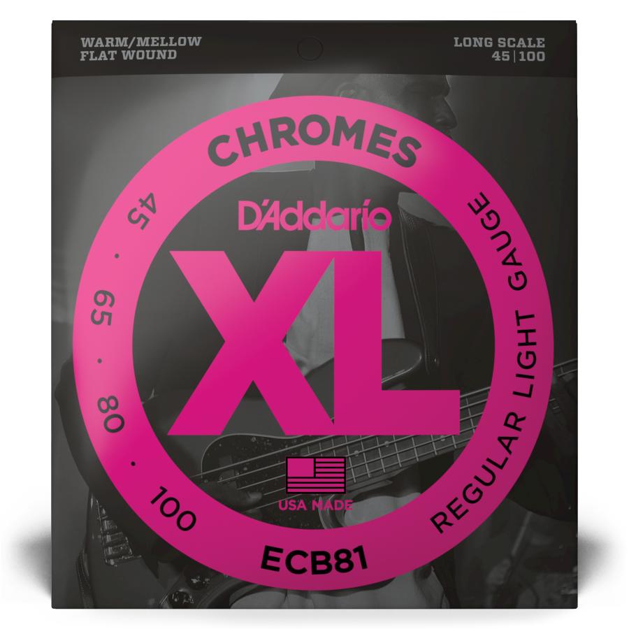 D'Addario ECB81 Bass XL Chromes Light 45-100 Long Scale