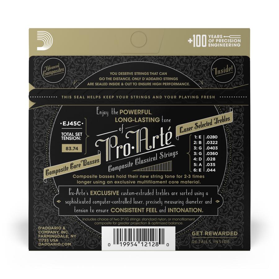 D'Addario EJ45C pro artè silver composites