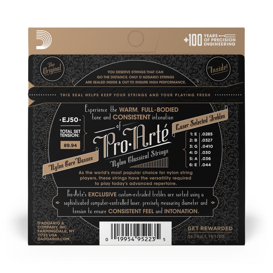 D'ADDARIO EJ50 Pro-Arté Black Nylon Hard Tension