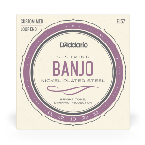 D'Addario EJ57 5-String Banjo Nickel Custom Medium 11-22