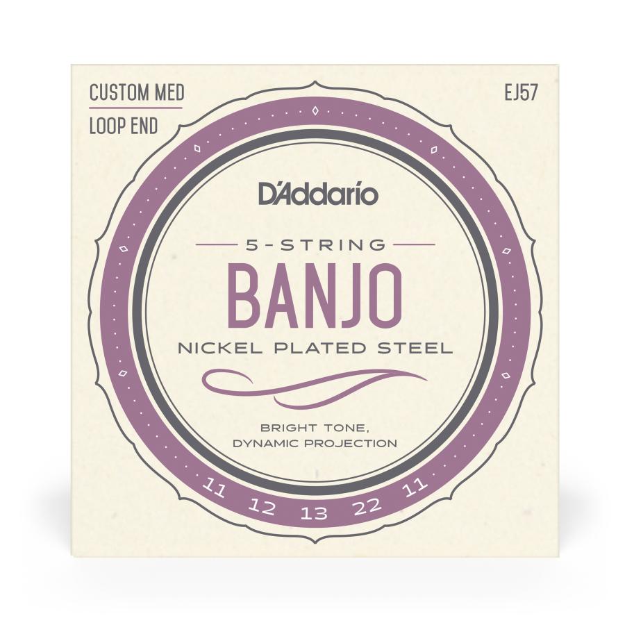 D'Addario EJ57 5-String Banjo Nickel Custom Medium 11-22