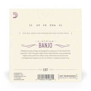 D'Addario EJ57 5-String Banjo Nickel Custom Medium 11-22