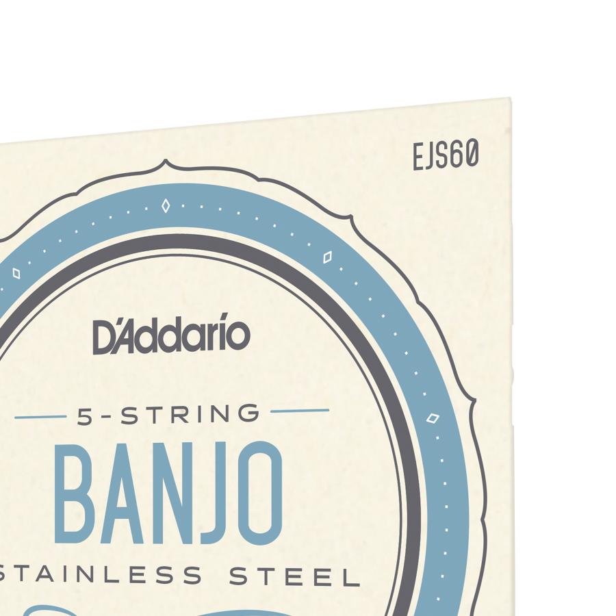 D'Addario EJS60 5-String Banjo Stainless Steel Light 10-20