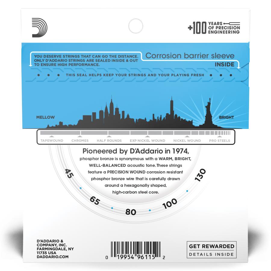 D'Addario EPBB170-5 5-String Acoustic Bass Long Scale 45-130