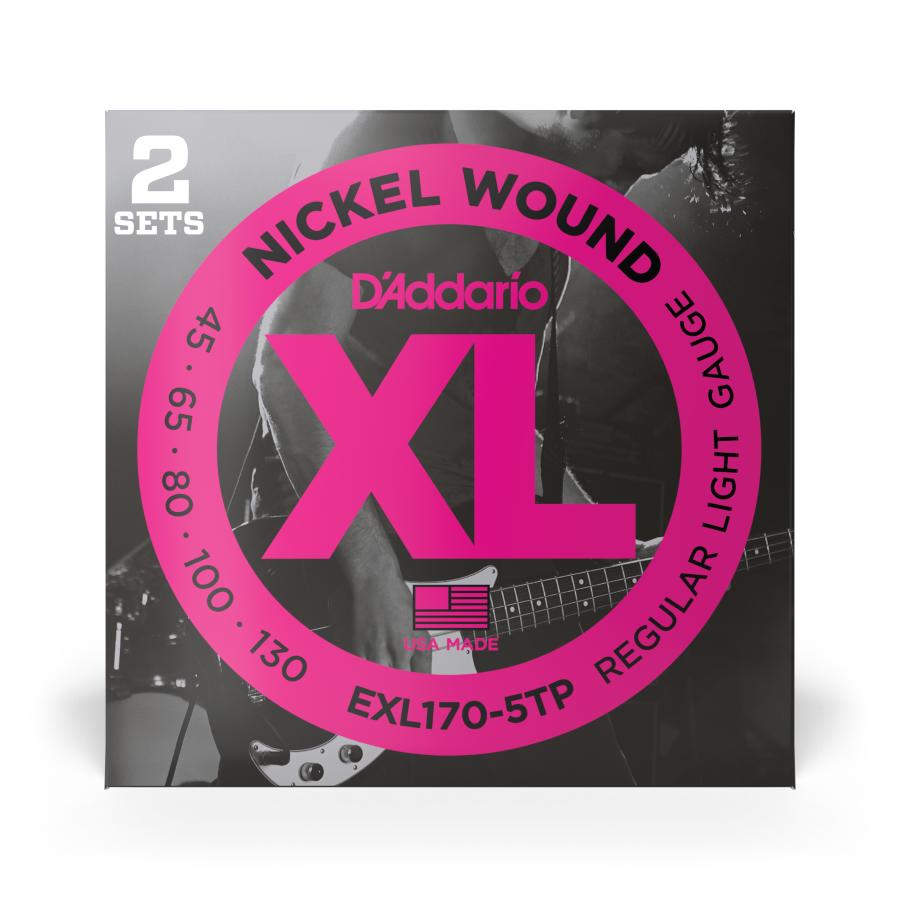 D'Addario EXL170-5 Nickel Wound 5-String Bass Light 45-130 Long Scale