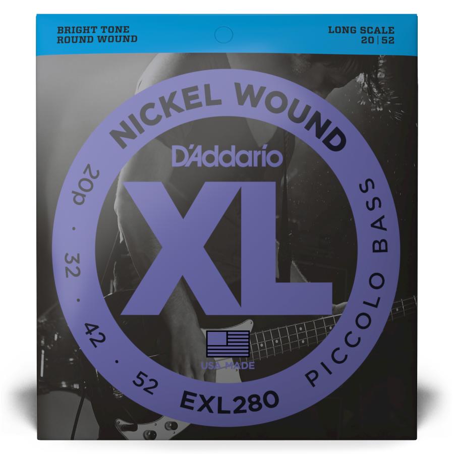 D'Addario EXL280 Nickel Wound Piccolo Bass 20-52 Long Scale
