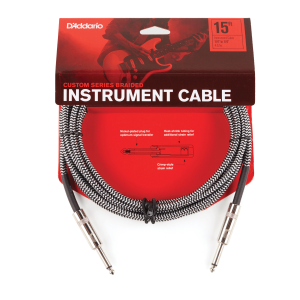 D'Addario PW-BG-15BG Braided Instrument Cable Grey