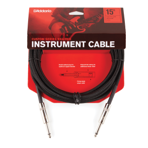 D'Addario PW-BG-15BK Braided Instrument Cable Black